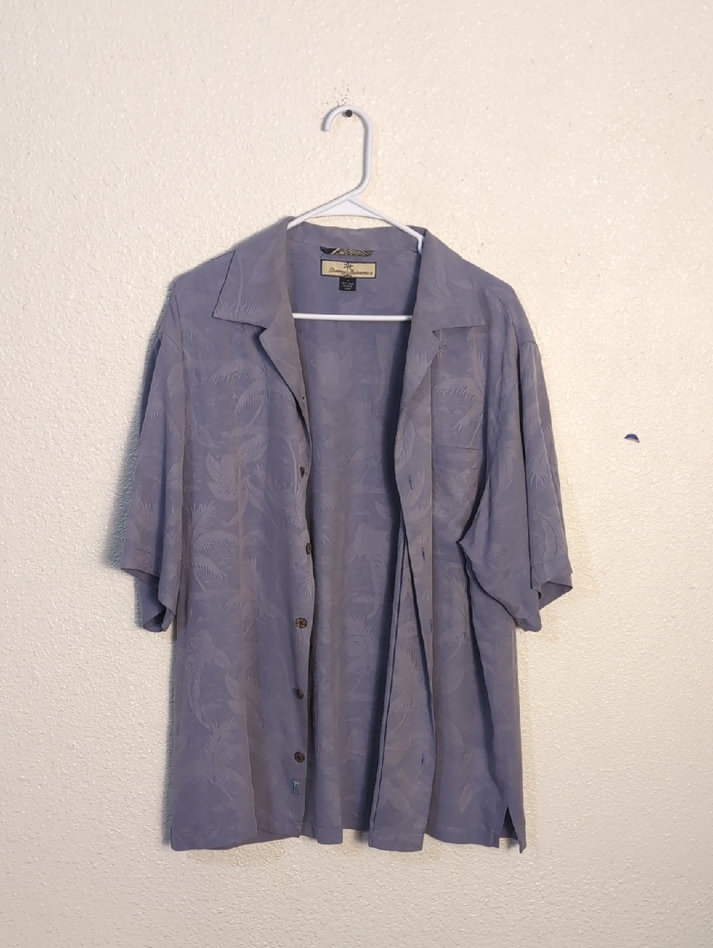 Tommy Bahama Lightweight Short-Sleeve Camp Shirt in Dusty Blue Gray